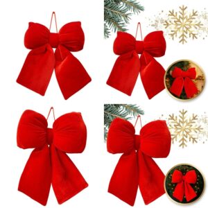 Božićna crvena baršunasta mašna