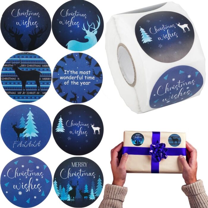 Božićne dekorativne naljepnice u roli 500 kom