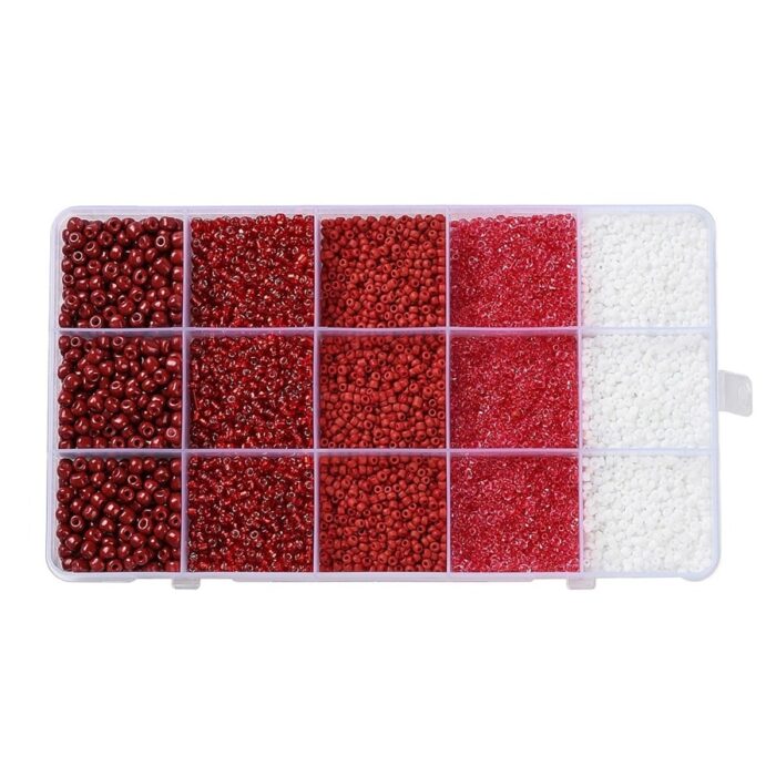 DIY set perli za izradu nakita -15 pretinaca-tamnocrvene