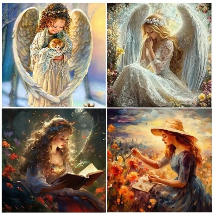 Diamond painting - Anđeli i djevojke 30×40 cm