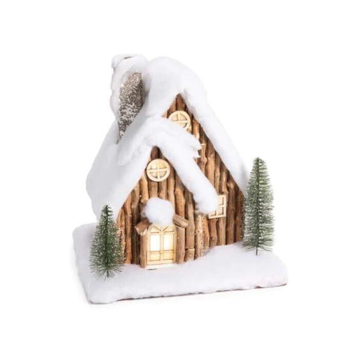 Drvena kućica 31x23.5x32 cm s LED svjetlima