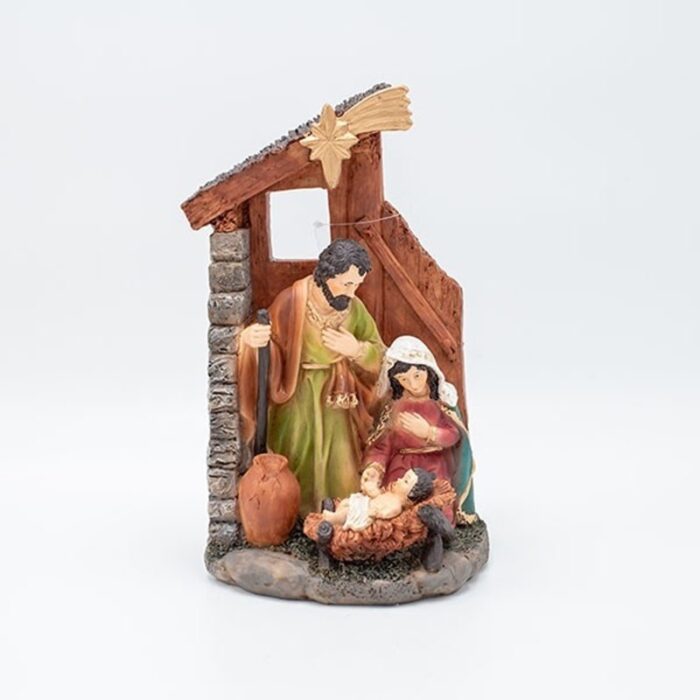 Jaslice Sveta obitelj u štalici 14x11.5x24.5 cm
