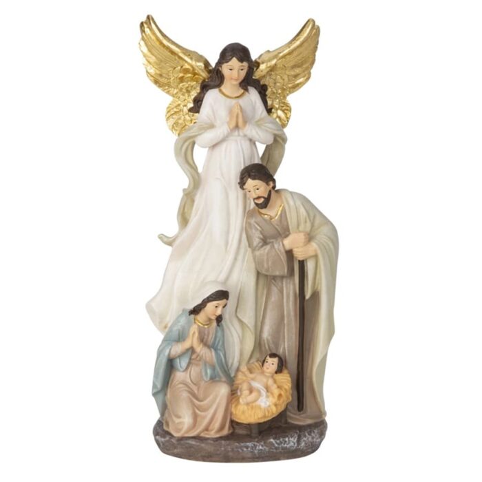 Jaslice s anđelom, Josipom, Marijom i Isusom 20x9.5 cm