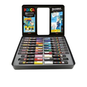 Posca markeri Manga set 20 komada u metalnoj kutiji-2