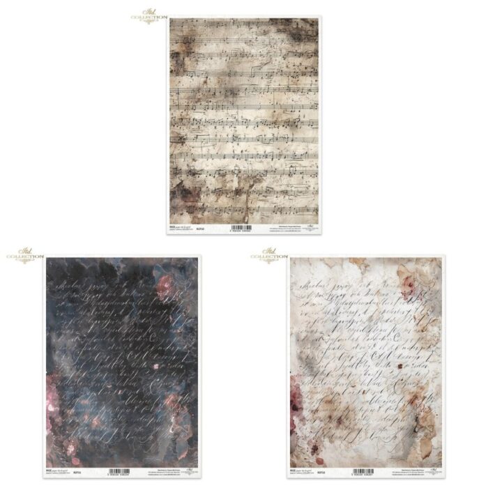 Rižin papir za decoupage A4 - Pozadina - Natpisi