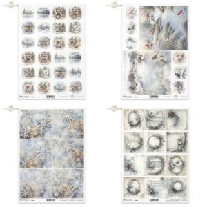 Rižin papir za decoupage A4 - Zimski motivi