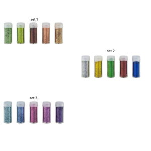 Šljokice u setu 5x10 g mix boje