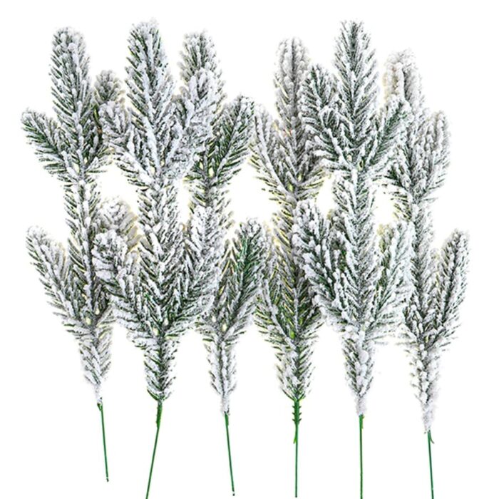 Snježne dekorativne grančice 6 kom cca 25 cm