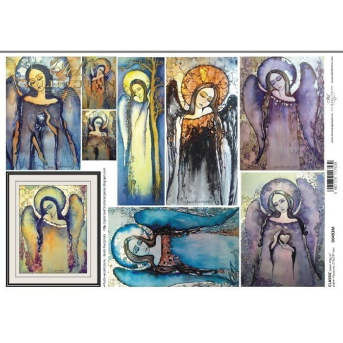 Rižin decoupage papir A4 - Anđeli