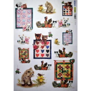 Rižin silk decoupage papir 35x50 cm Mačići