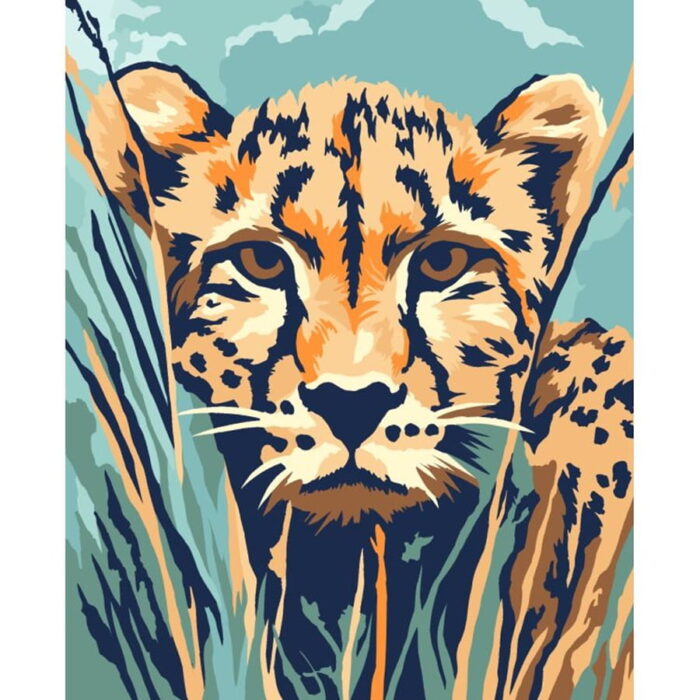 Slikanje po brojevima - Leopard u lovu 16.5x13 cm