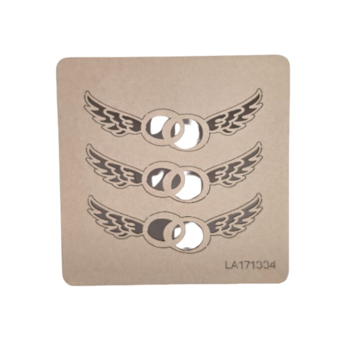 Drveni dekorativni motiv - prstenje s krilima