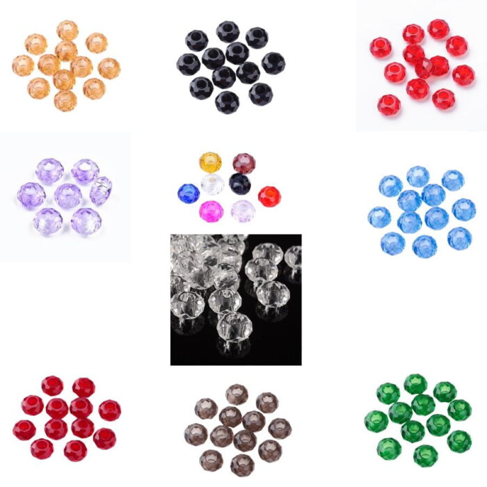 Perlice staklene rondel 14x8 mm - veliki otvor