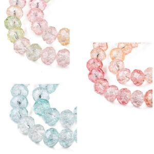 Staklene perle fasetirane rondel - prozirne