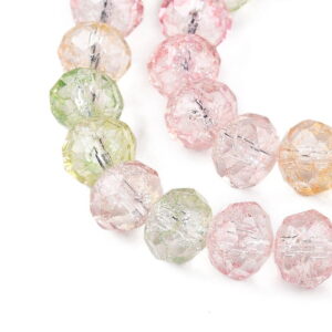 Staklene perle fasetirane rondel - prozirne - mix boja