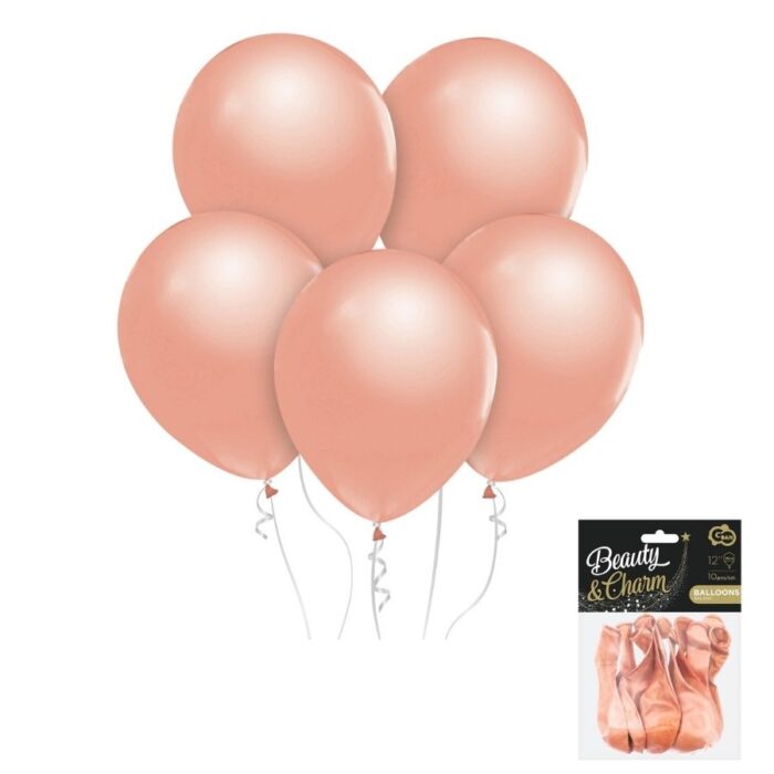 Rose gold baloni 10 kom – metalik baloni za dekoraciju 30 cm