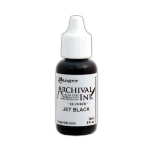 Početna 3 Punjenje za jastučiće za pečate - Ranger Archival Ink Re-Inker Jet Black 18 ml