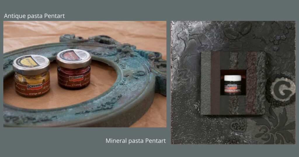 Kako običnu kutiju pretvoriti u vintage remek-djelo strukturnom pastom i šablonom 3 Proces nanošenja strukturne paste kroz šablone - Antque pasta Pentart i Minera pasta Pentart
