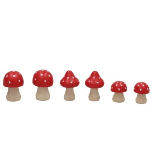 Drvene gljive set 6 komada 5 cm