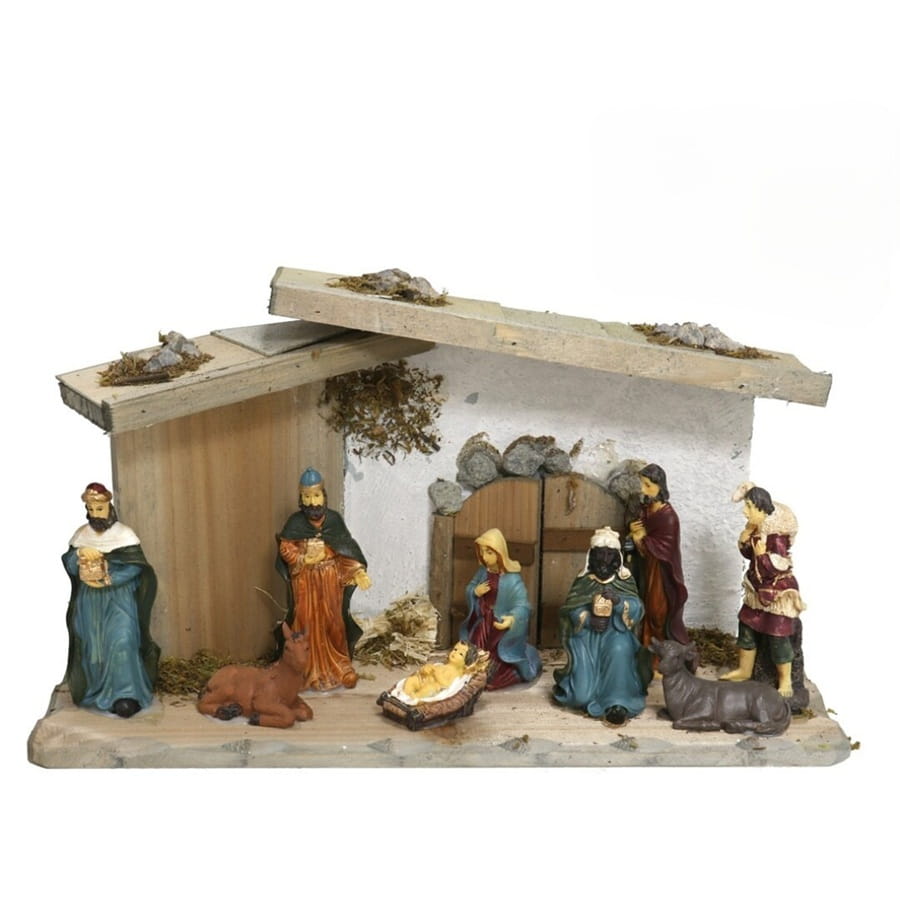 Jaslice u štalici s 9 figurica 40×15×22 cm
