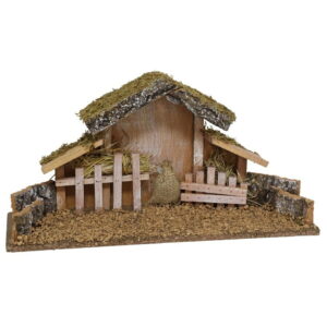 Početna 9 Rustikalna baza-štalica za jaslice 45x14x22 cm