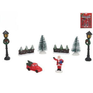 Set dekoracija za božićno selo 8 komada 9 cm