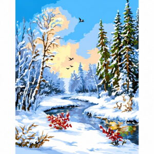 Početna 1 Slikanje po brojevima - Zimska scena 40x50 cm
